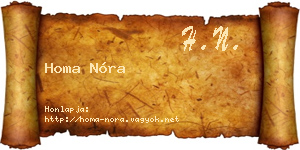 Homa Nóra névjegykártya