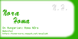 nora homa business card